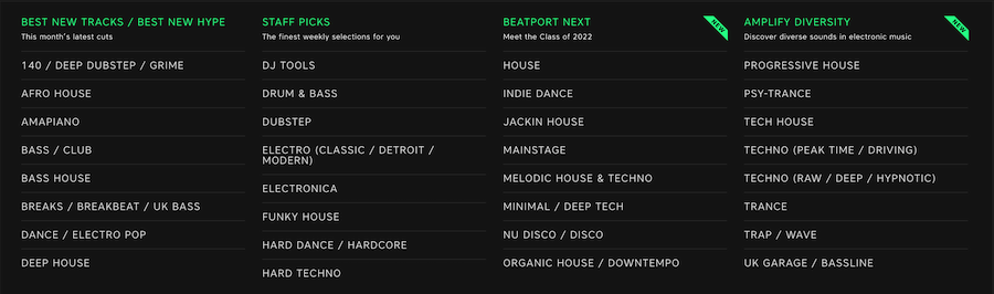 Find your style and genre on Beatport